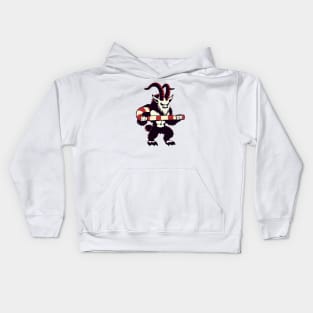 Krampus lifting candy canes at the gym Kids Hoodie